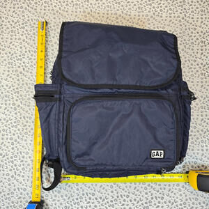 Y2K GAP Nylon Tech Backpack Rucksack Vintage 90s GORPcore Two Strap Navy Blue